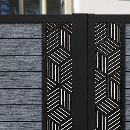 Fusion Cubed Curved Top Driveway Gate - Anthracite - Middle & End Screen