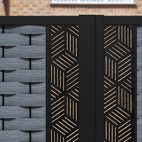 Ripple Cubed Straight Top Driveway Gate - Anthracite - Middle & End Screen