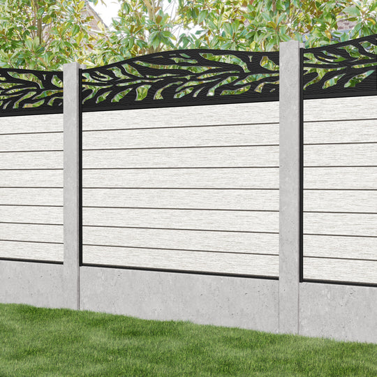 Fusion Malawi Curved Top Fence Panel - Light Stone - for existing concrete posts