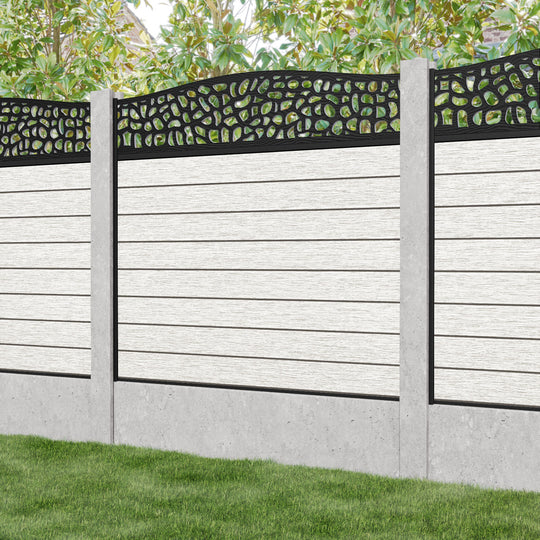 Fusion Pebble Curved Top Fence Panel - Light Stone - for existing concrete posts