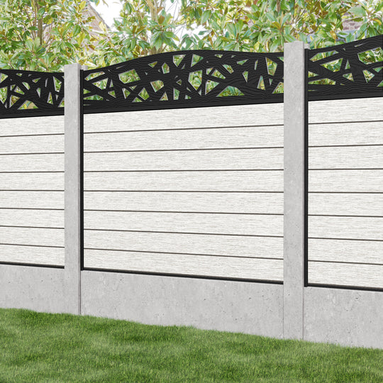 Fusion Prism Curved Top Fence Panel - Light Stone - for existing concrete posts