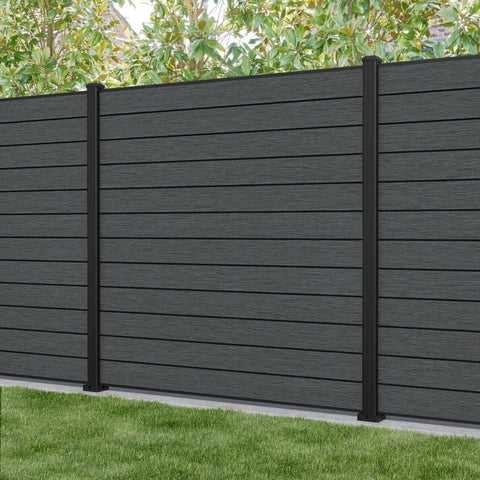 Fusion Fence Panel - Dark Grey - with our aluminium posts