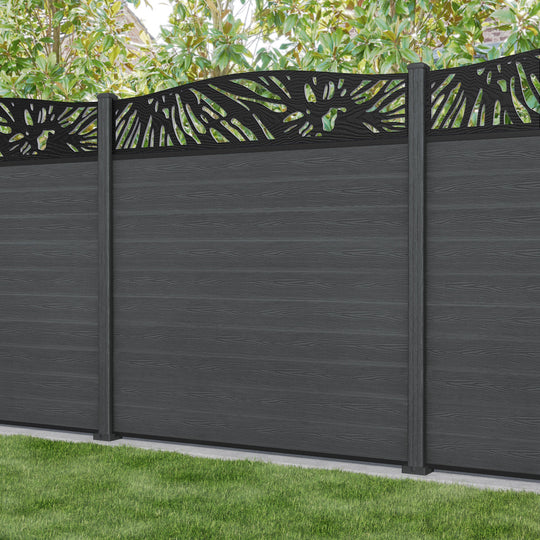 Classic Poppy Curved Top Fence Panel - Dark Grey - with our composite posts