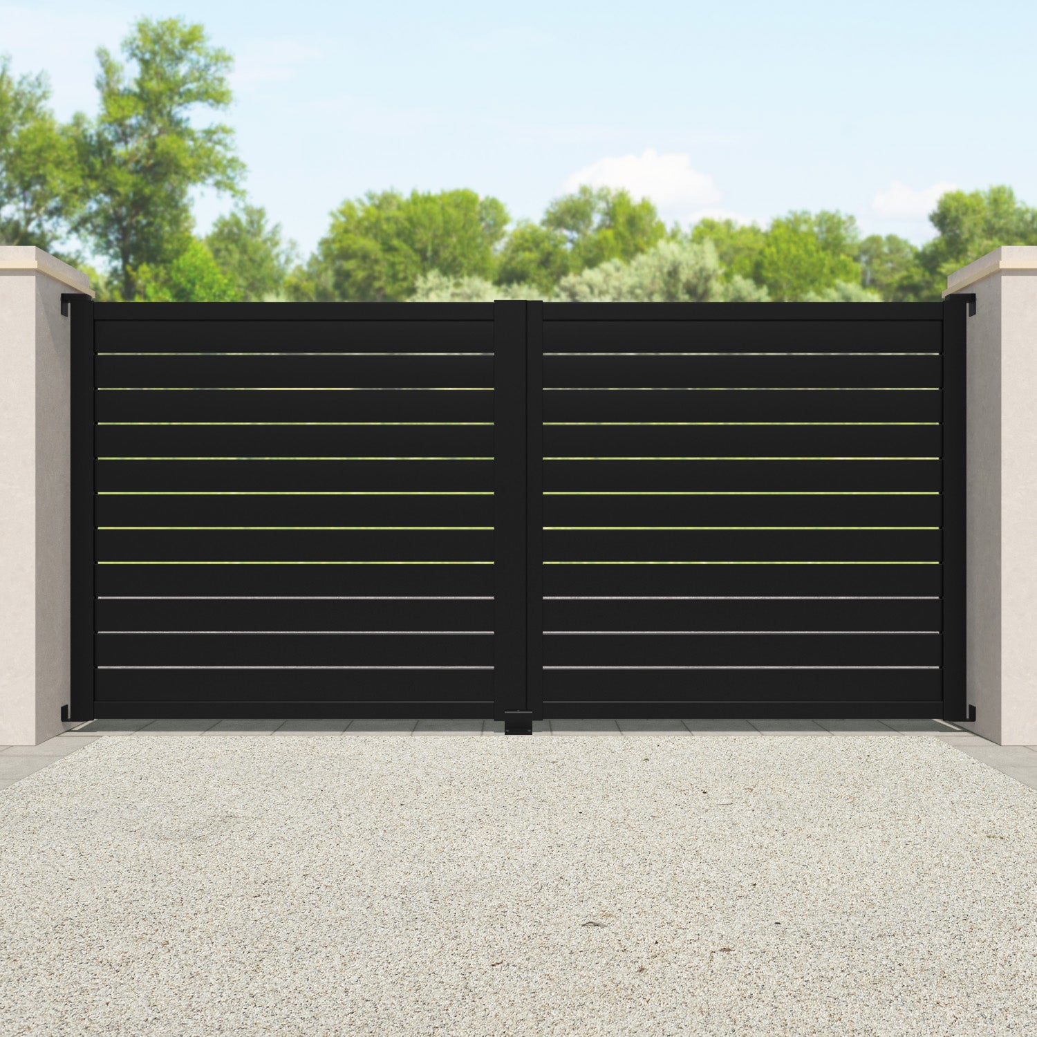 Avalon Aluminium Driveway Gate - Black