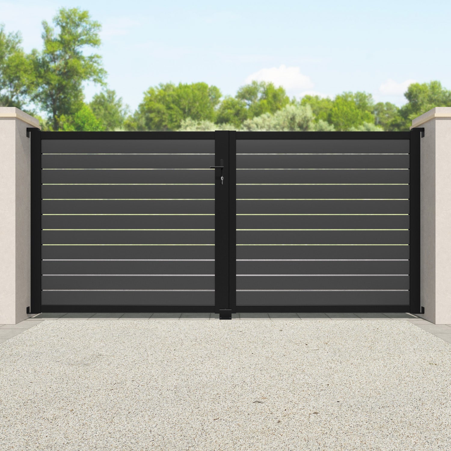 Avalon Aluminium Driveway Gate - Grey