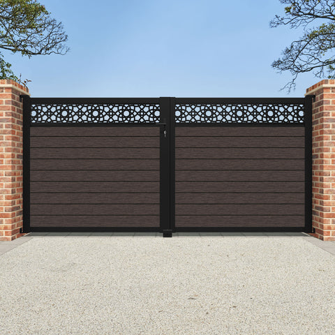 Fusion Ambar Straight Top Driveway Gate - Mid Brown - Top Screen