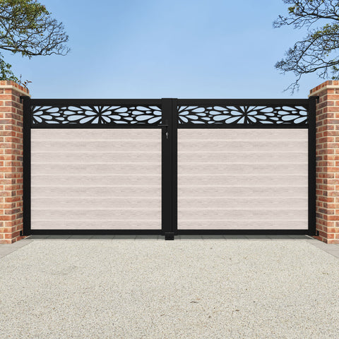 Classic Blossom Straight Top Driveway Gate - Mid Stone - Top Screen