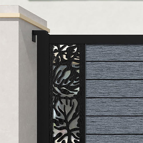 Fusion Botanic Straight Top Driveway Gate - Anthracite - End Screen
