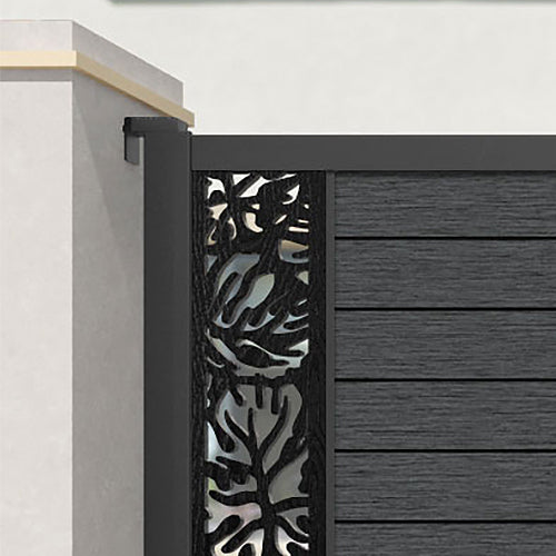 Fusion Botanic Straight Top Driveway Gate - Dark Grey - End Screen