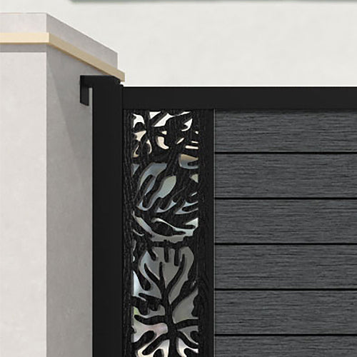 Fusion Botanic Straight Top Driveway Gate - Dark Grey - End Screen