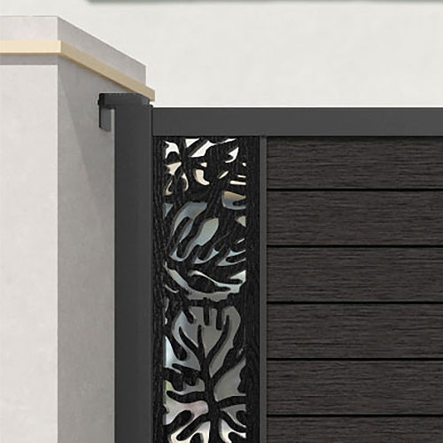Fusion Botanic Straight Top Driveway Gate - Dark Oak - End Screen