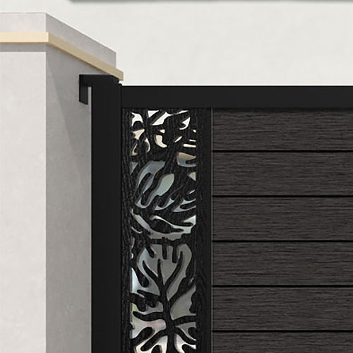 Fusion Botanic Straight Top Driveway Gate - Dark Oak - End Screen