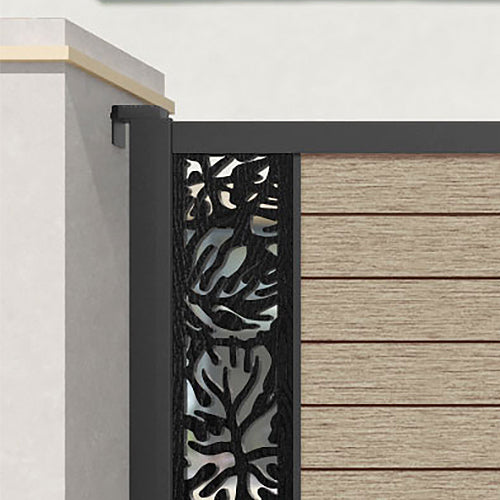 Fusion Botanic Straight Top Driveway Gate - Light Oak - End Screen
