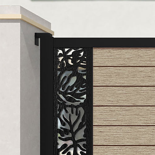 Fusion Botanic Straight Top Driveway Gate - Light Oak - End Screen