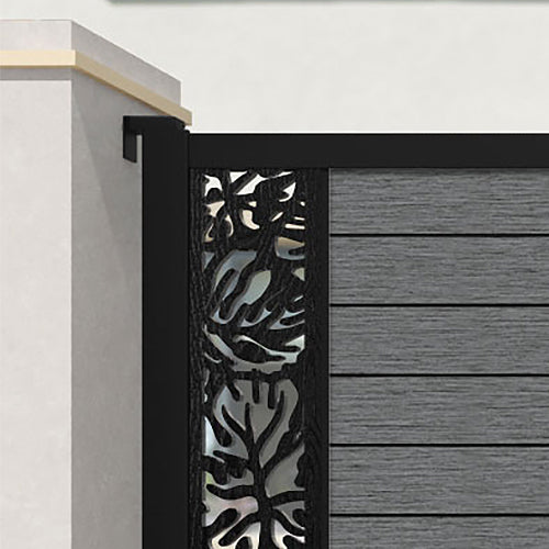 Fusion Botanic Straight Top Driveway Gate - Mid Grey - End Screen