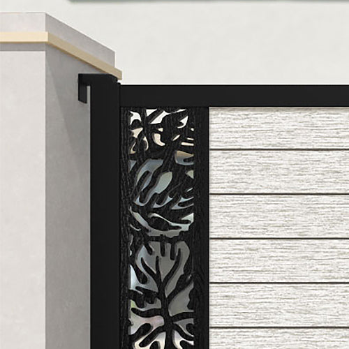 Fusion Botanic Straight Top Driveway Gate - Light Stone - End Screen
