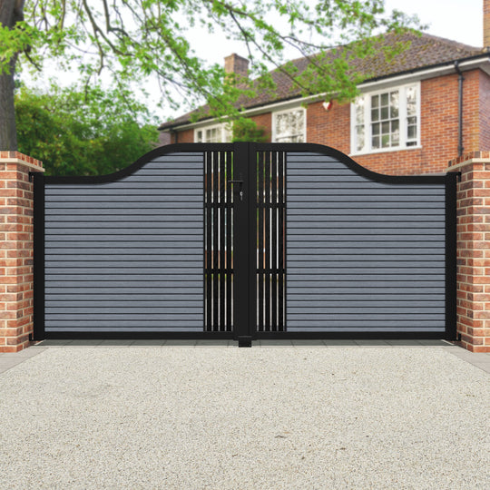 Hudson Aspen Curved Top Driveway Gate - Anthracite - Middle Screen