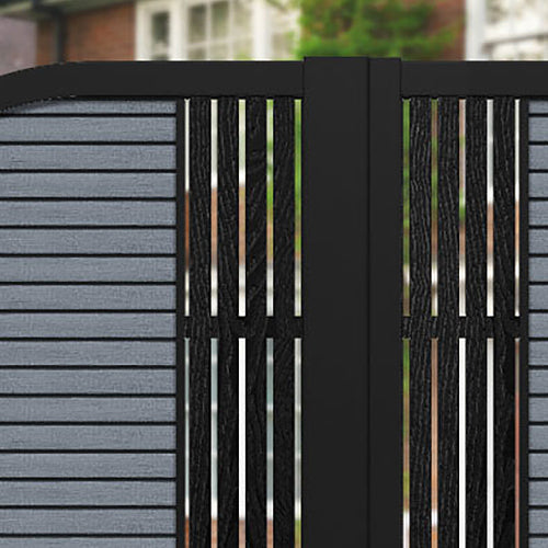 Hudson Aspen Curved Top Driveway Gate - Anthracite - Middle Screen