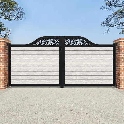 Fusion Eden Curved Top Driveway Gate - Light Stone - Top Screen