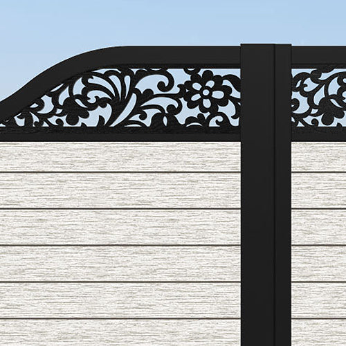 Fusion Eden Curved Top Driveway Gate - Light Stone - Top Screen
