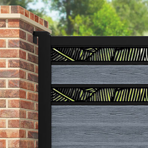Classic Feather Split Screen Straight Top Driveway Gate - Anthracite - Top Screen