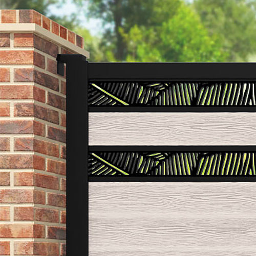 Classic Feather Split Screen Straight Top Driveway Gate - Mid Stone - Top Screen