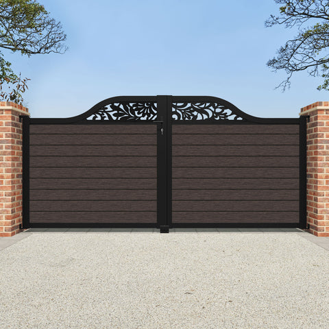 Fusion Heritage Curved Top Driveway Gate - Mid Brown - Top Screen