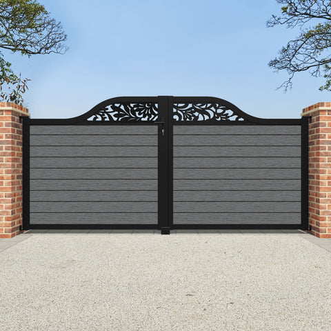 Fusion Heritage Curved Top Driveway Gate - Mid Grey - Top Screen