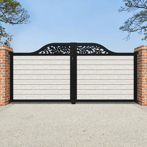Fusion Heritage Curved Top Driveway Gate - Light Stone - Top Screen