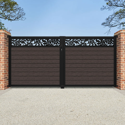 Fusion Heritage Straight Top Driveway Gate - Mid Brown - Top Screen