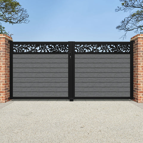 Fusion Heritage Straight Top Driveway Gate - Mid Grey - Top Screen