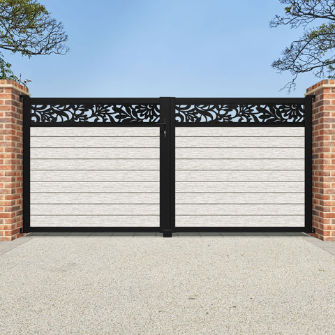 Fusion Heritage Straight Top Driveway Gate - Light Stone - Top Screen