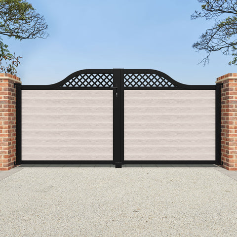 Classic Hive Curved Top Driveway Gate - Mid Stone - Top Screen