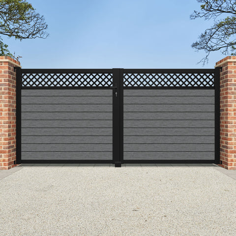 Fusion Hive Straight Top Driveway Gate - Mid Grey - Top Screen