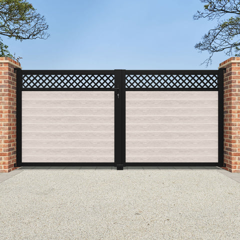 Classic Hive Straight Top Driveway Gate - Mid Stone - Top Screen