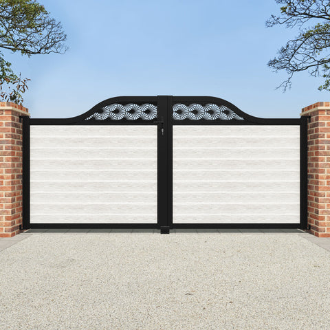 Classic Laurel Curved Top Driveway Gate - Light Stone - Top Screen