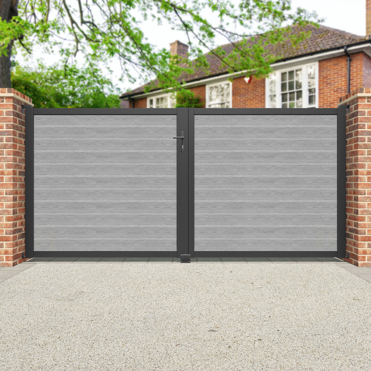 Classic Light Grey Straight Top Driveway Gate – Charles & Ivy