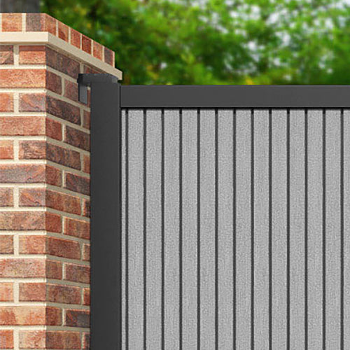 Virtis Light Grey Straight Top Driveway Gate