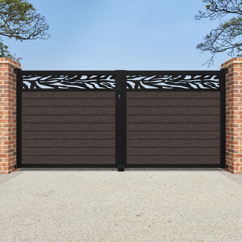 Fusion Malawi Straight Top Driveway Gate - Mid Brown - Top Screen