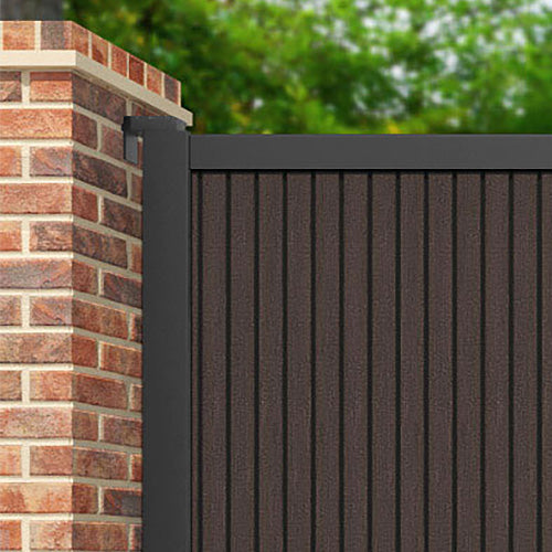 Virtis Mid Brown Straight Top Driveway Gate