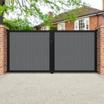 Virtis Mid Grey Straight Top Driveway Gate