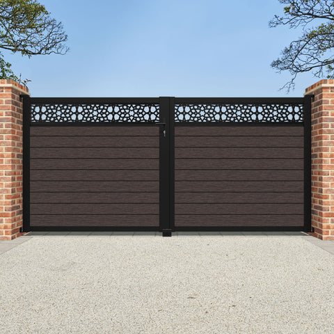 Fusion Nazira Straight Top Driveway Gate - Mid Brown - Top Screen