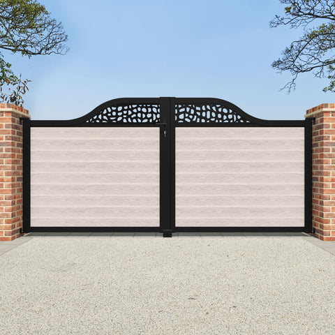 Classic Pebble Curved Top Driveway Gate - Mid Stone - Top Screen