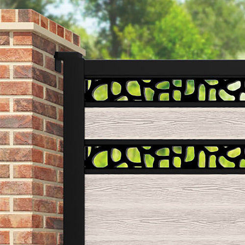 Classic Pebble Split Screen Straight Top Driveway Gate - Mid Stone - Top Screen