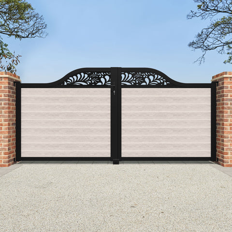 Classic Petal Curved Top Driveway Gate - Mid Stone - Top Screen