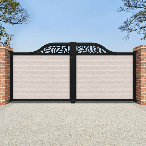 Classic Plume Curved Top Driveway Gate - Mid Stone - Top Screen