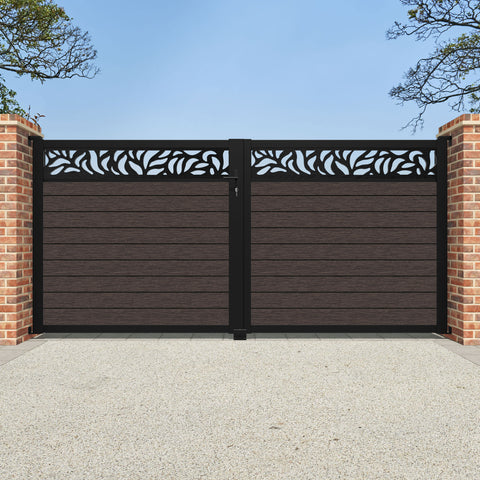 Fusion Plume Straight Top Driveway Gate - Mid Brown - Top Screen