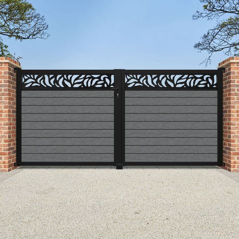 Fusion Plume Straight Top Driveway Gate - Mid Grey - Top Screen