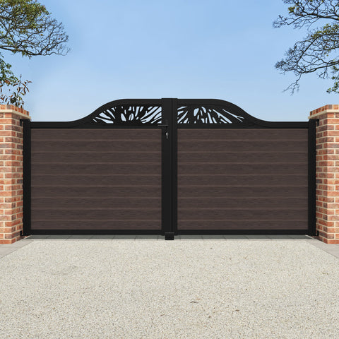 Classic Poppy Curved Top Driveway Gate - Mid Brown - Top Screen