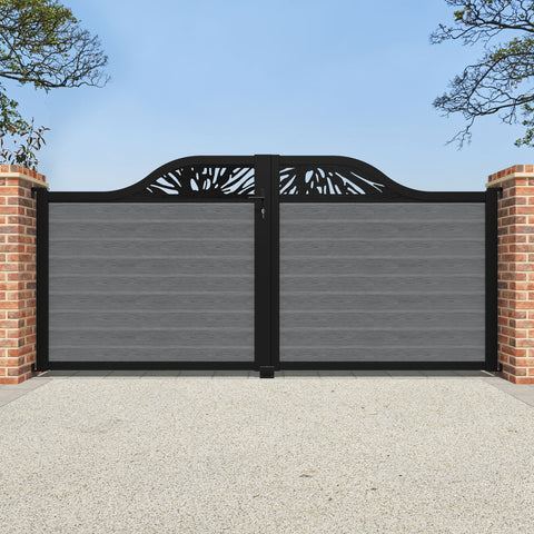 Classic Poppy Curved Top Driveway Gate - Mid Grey - Top Screen